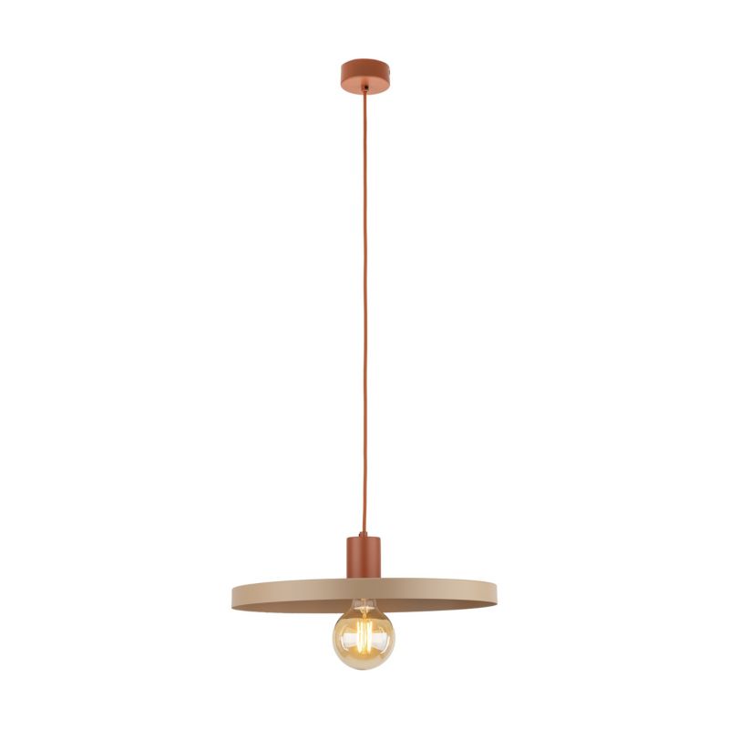 Lampa Wisząca Tk-Lighting Sila Brick Sabia daszek ceglany czerwony beżowy E27 - 1szt.
