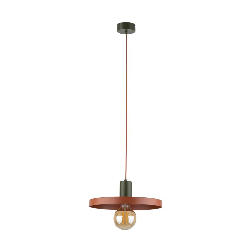 Lampa Wisząca Tk-Lighting Sila Green Brick daszek ceglany czerwony zielony E27 - 1szt.