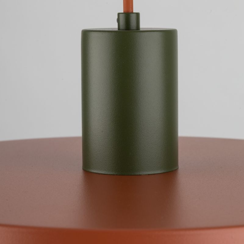 Lampa Wisząca Tk-Lighting Sila Green Brick daszek ceglany czerwony zielony E27 - 1szt.
