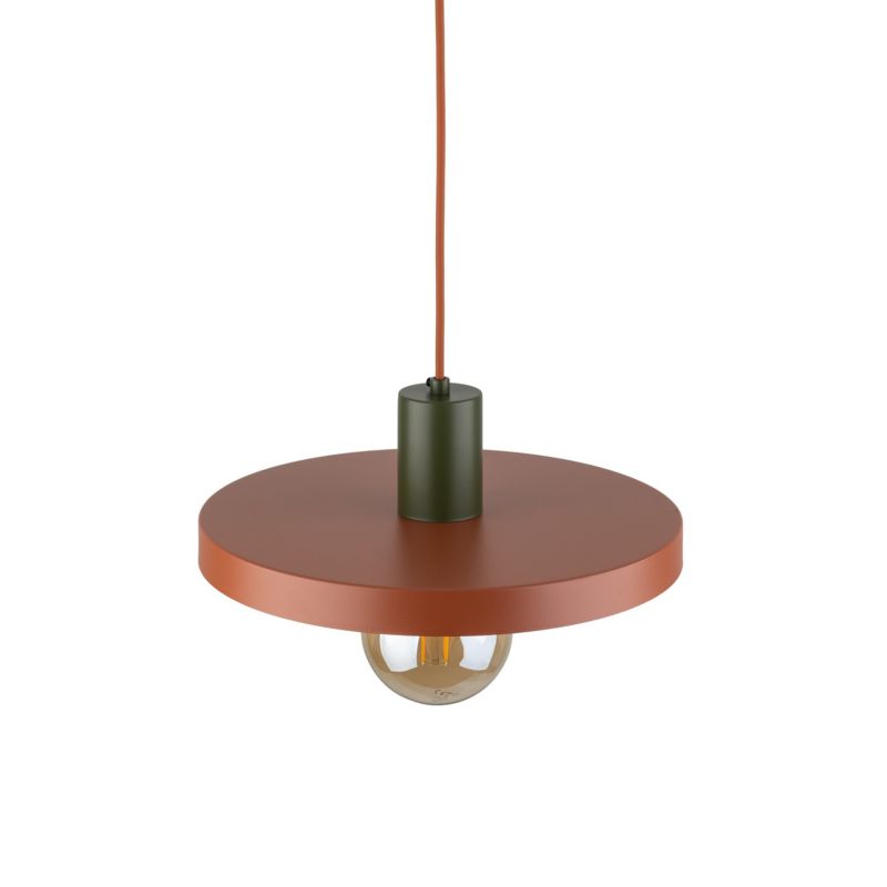 Lampa Wisząca Tk-Lighting Sila Green Brick daszek ceglany czerwony zielony E27 - 1szt.