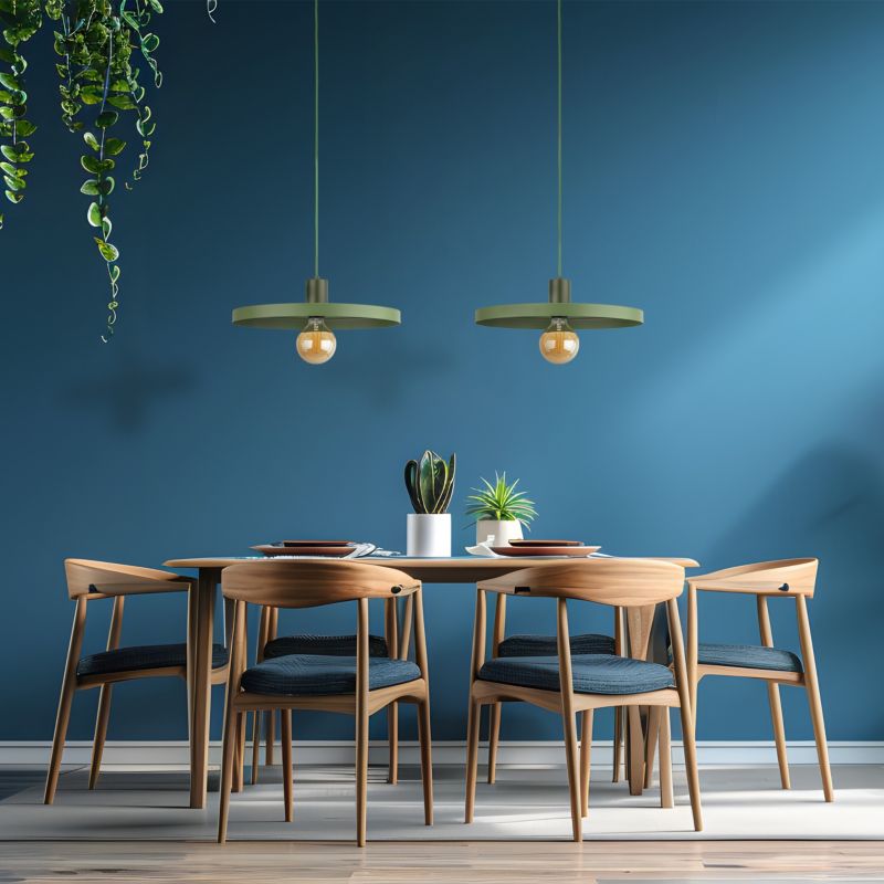 Lampa wisząca Tk-Lighting Sila zielona daszek 1Xe27 - 1szt.