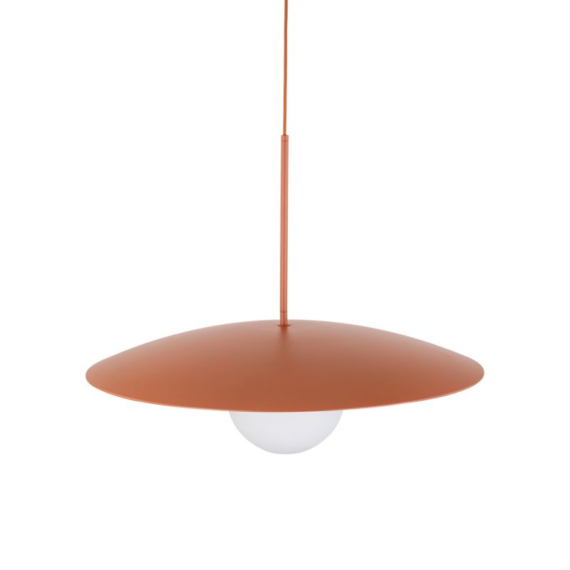 Lampa Wisząca Tk-Lighting Slate Brick Glass ceglany czerwony daszek talerz kulka klosz biały - 1szt.