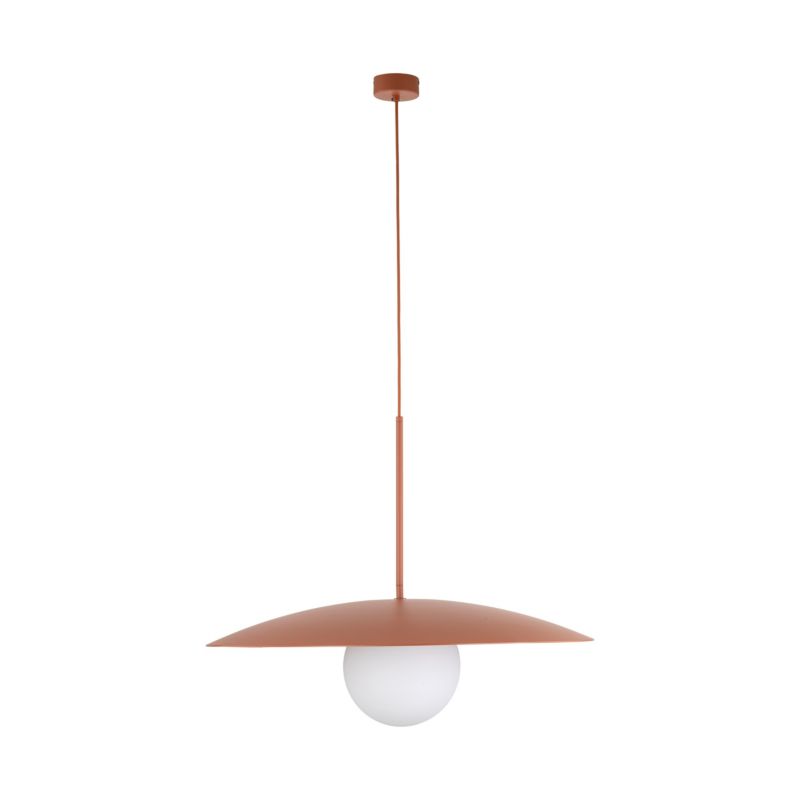Lampa Wisząca Tk-Lighting Slate Brick Glass ceglany czerwony daszek talerz kulka klosz biały - 1szt.