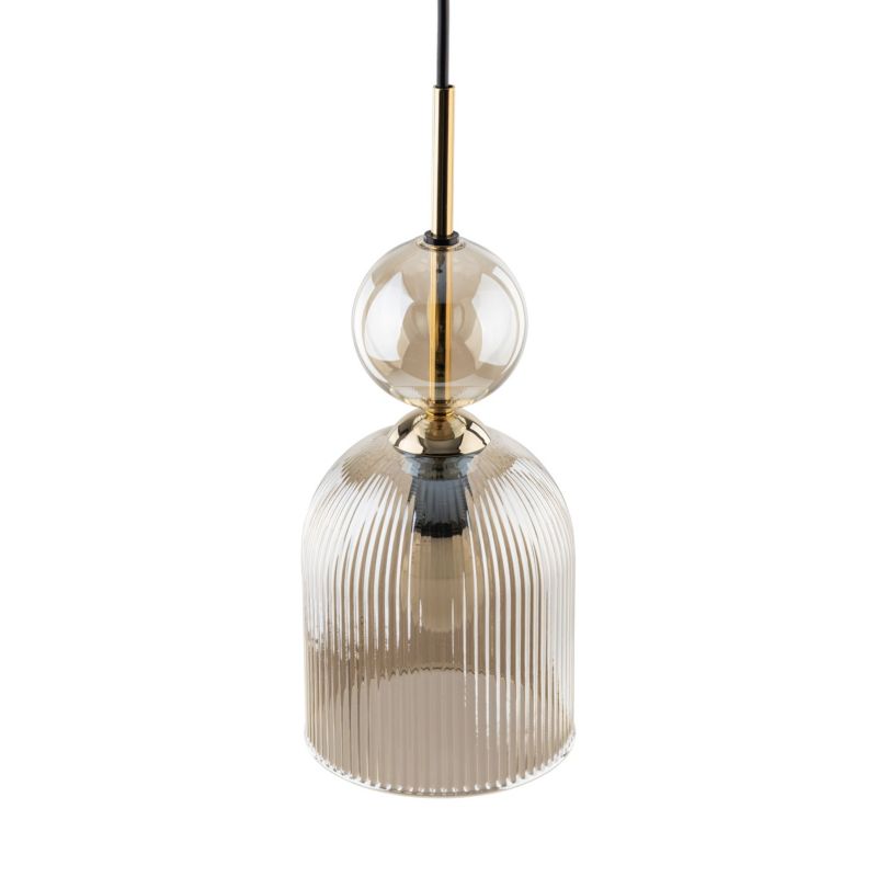 Lampa Wisząca Tk-Lighting Sophia Cognac 1Xe14 ryflowany klosz - 1szt.