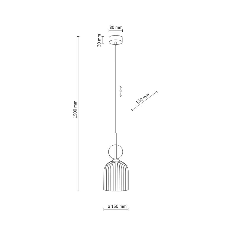 Lampa Wisząca Tk-Lighting Sophia Cognac 1Xe14 ryflowany klosz - 1szt.