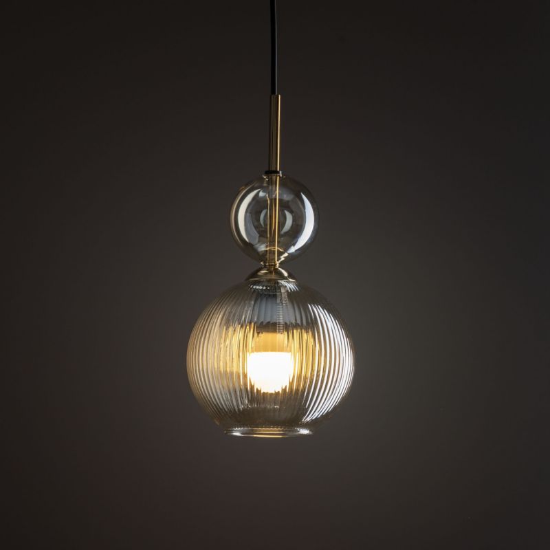 Lampa Wisząca Tk-Lighting Sophia Cognac 1Xe14 ryflowany klosz - 1szt.