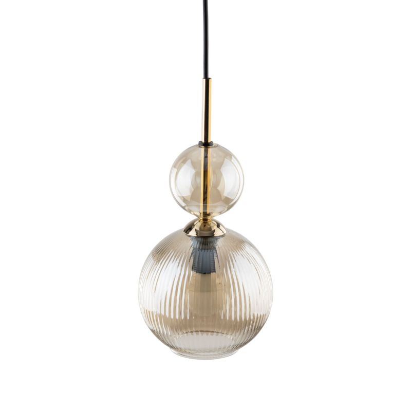 Lampa Wisząca Tk-Lighting Sophia Cognac 1Xe14 ryflowany klosz - 1szt.