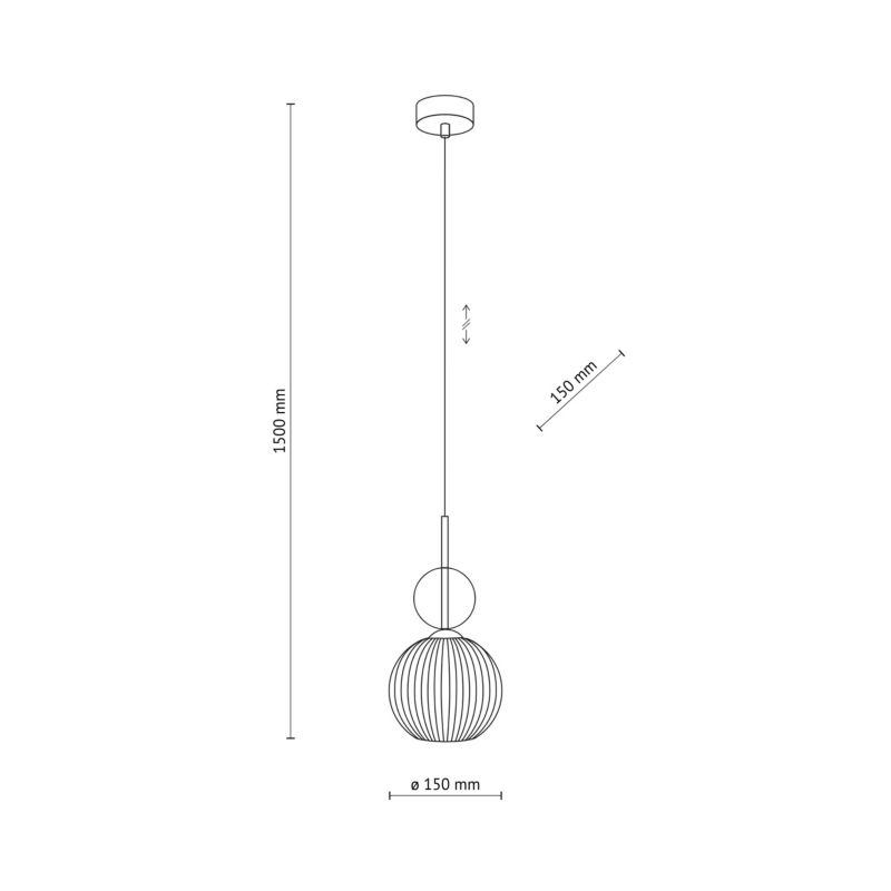 Lampa Wisząca Tk-Lighting Sophia Cognac 1Xe14 ryflowany klosz - 1szt.