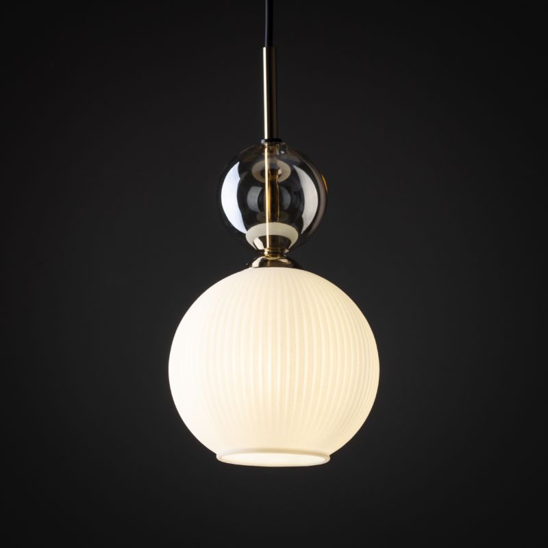 Lampa Wisząca Tk-Lighting Sophia Cognac White 1Xe14 ryflowany klosz - 1szt.