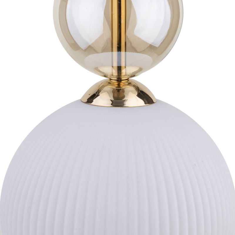Lampa Wisząca Tk-Lighting Sophia Cognac White 1Xe14 ryflowany klosz - 1szt.