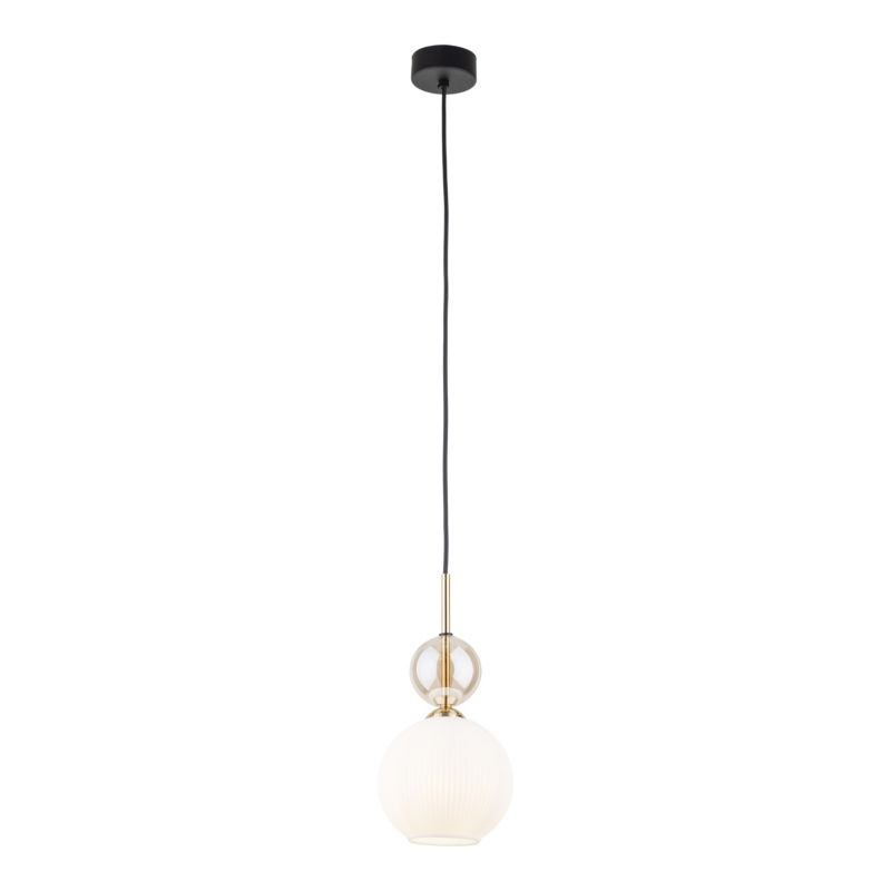 Lampa Wisząca Tk-Lighting Sophia Cognac White 1Xe14 ryflowany klosz - 1szt.