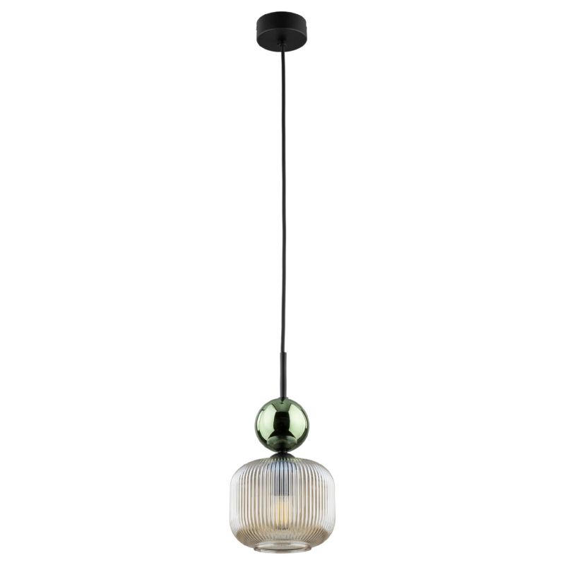 Lampa Wisząca Tk-Lighting Sophia Green zwis ryflowany klosz - 1szt.