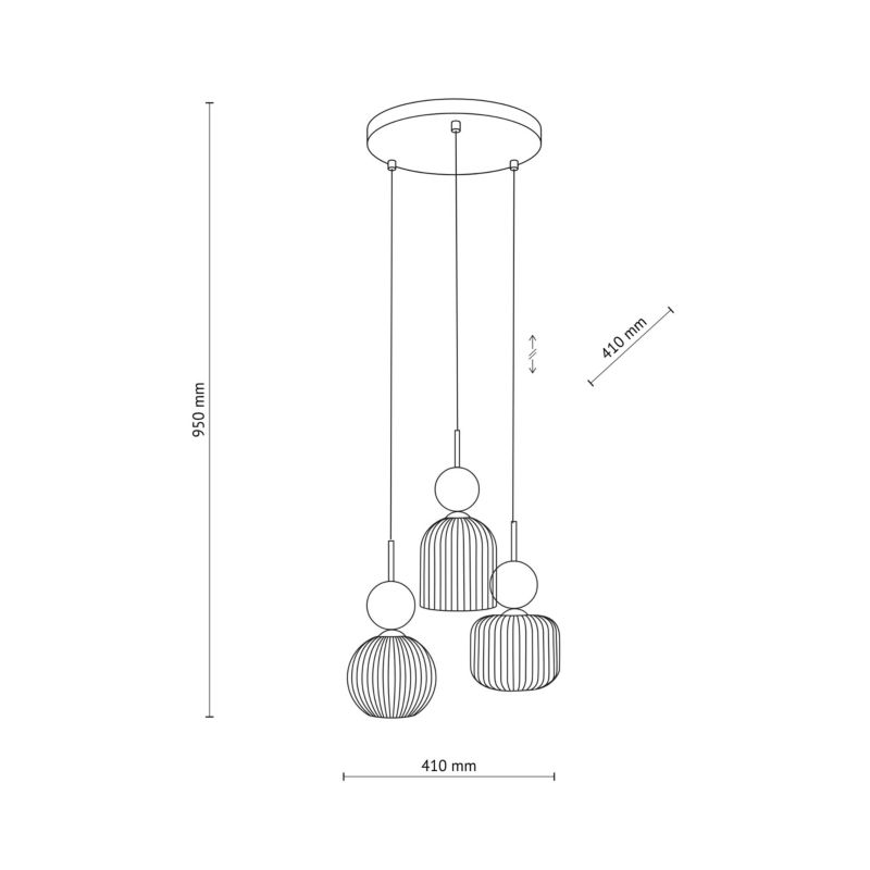 Lampa Wisząca Tk-Lighting Sophia Green zwis ryflowany klosz - 1szt.