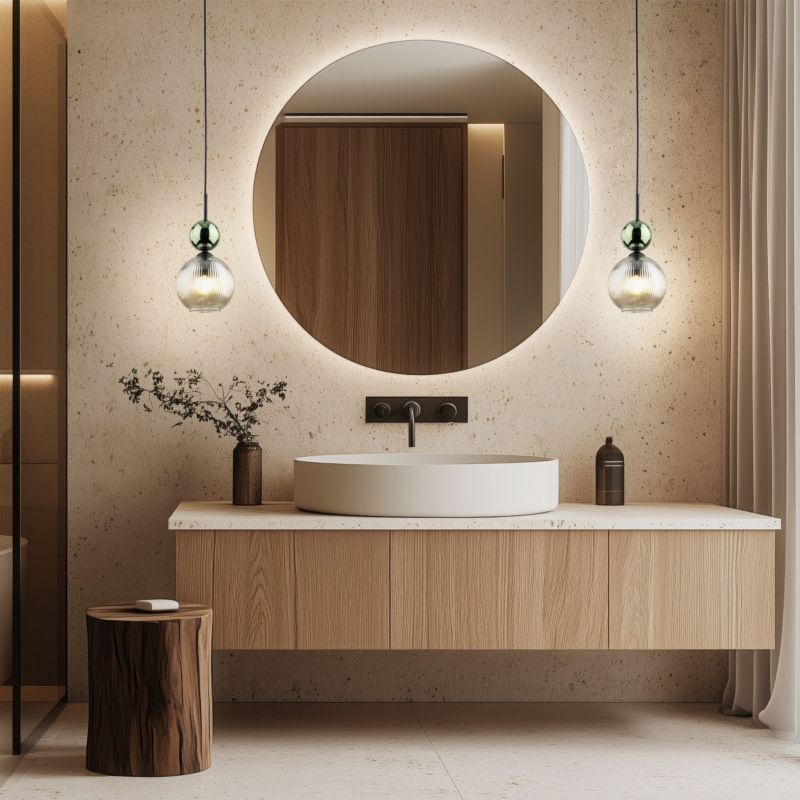 Lampa wisząca Tk-Lighting Sophia zielona kulka koniakowy klosz 1Xe14 szkło ryflowane - 1szt.