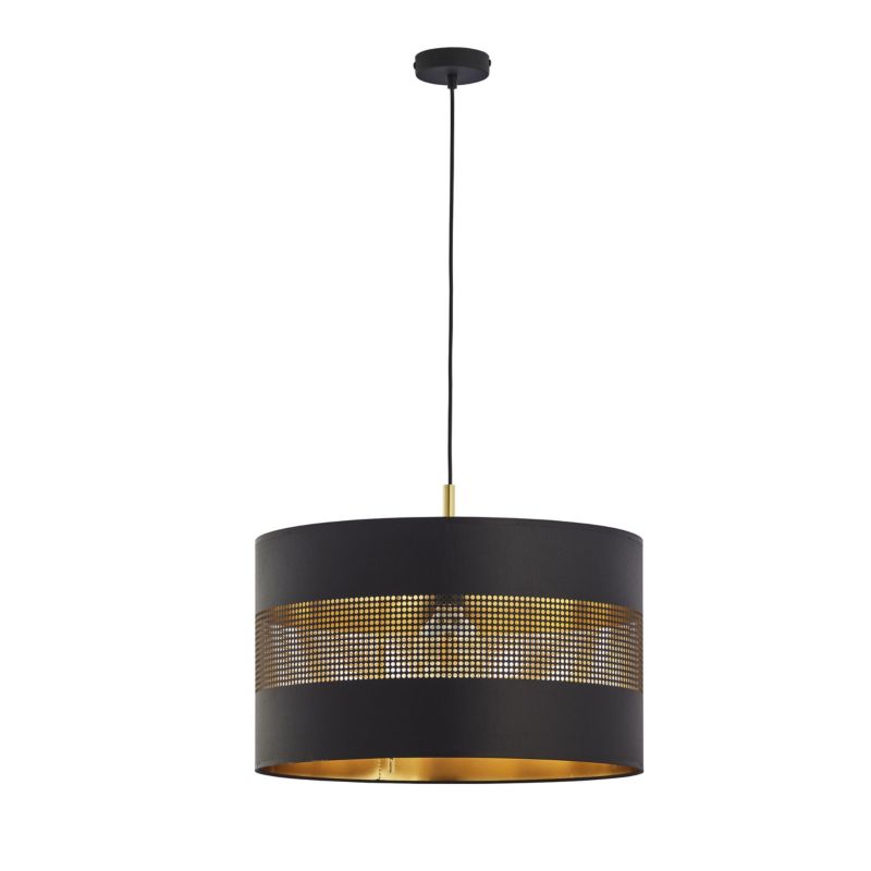 Lampa wisząca TK Lighting Tago czarny/złoty, E27, IP20, metalowa - 1 szt.