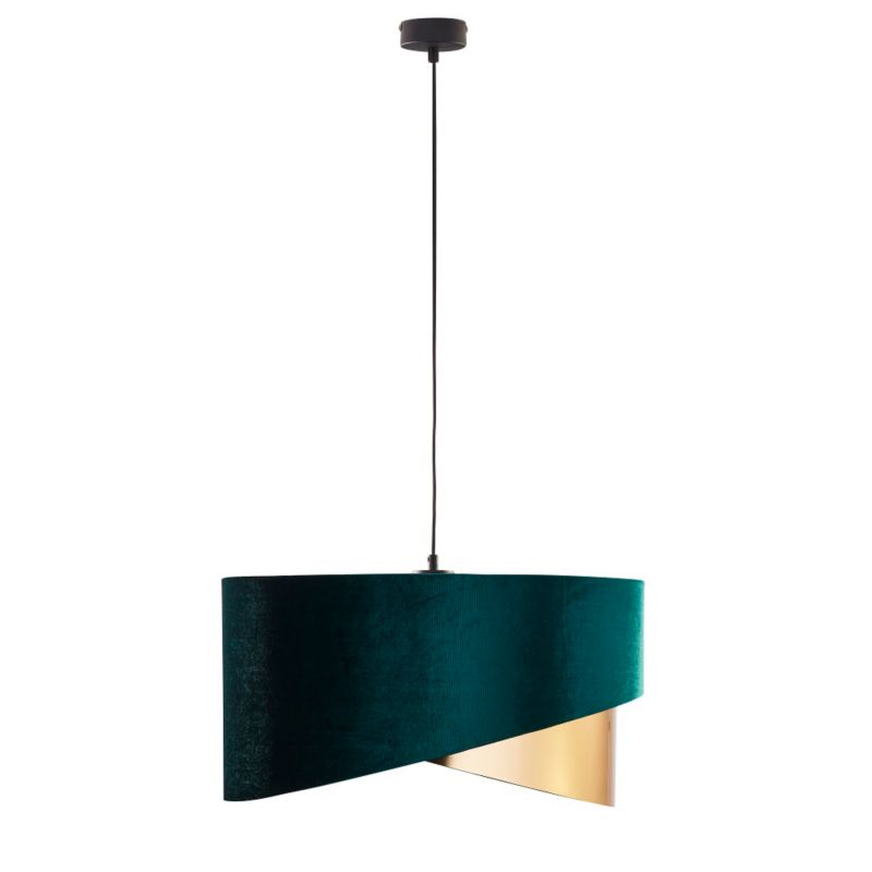 Lampa wisząca TK Lighting Tercino zielony welur złoty środek 3 Ścięta 500 elegancka -1szt.