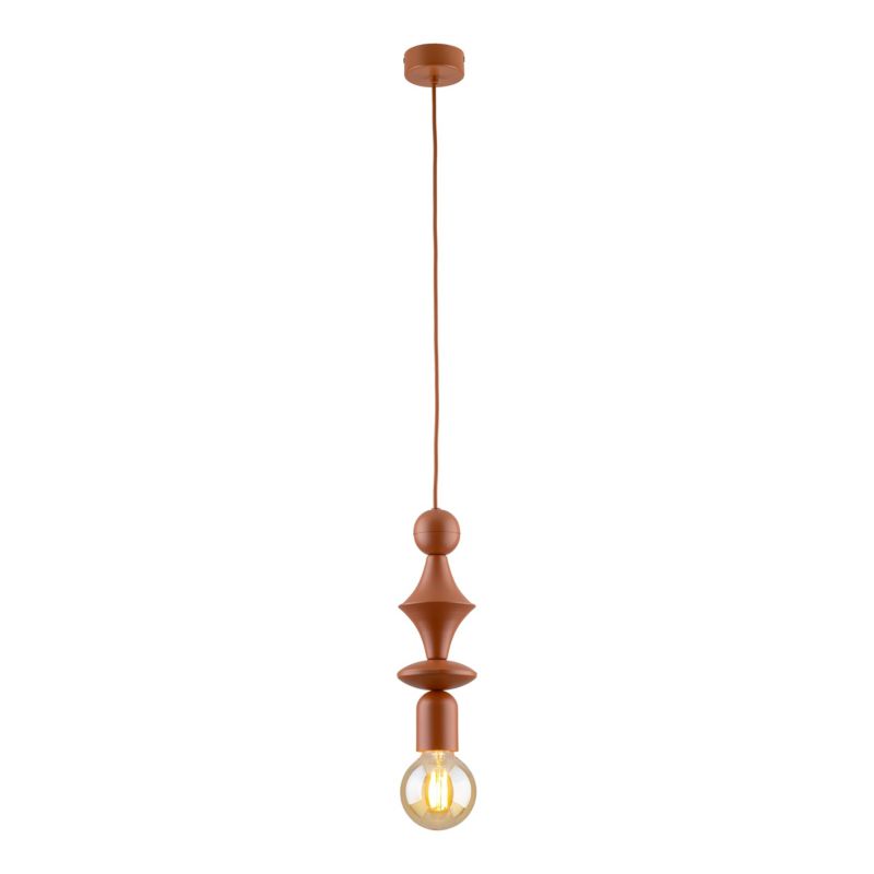 Lampa Wisząca Tk-Lighting Tower czerwona ceglasta drewno - 1szt.
