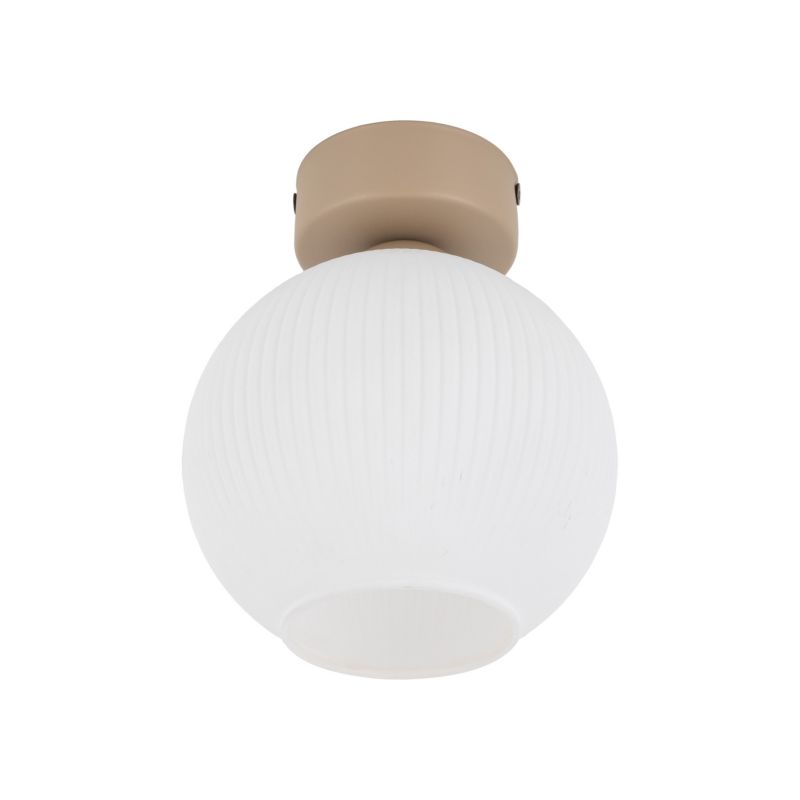 Lampa wisząca Tk-Lighting Virlo biały ryflowany klosz beżowa lampa sufitowa plafon 1Xe14 - 1szt.