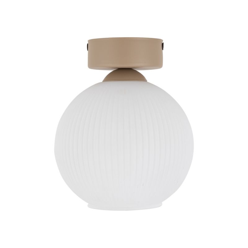 Lampa wisząca Tk-Lighting Virlo biały ryflowany klosz beżowa lampa sufitowa plafon 1Xe14 - 1szt.
