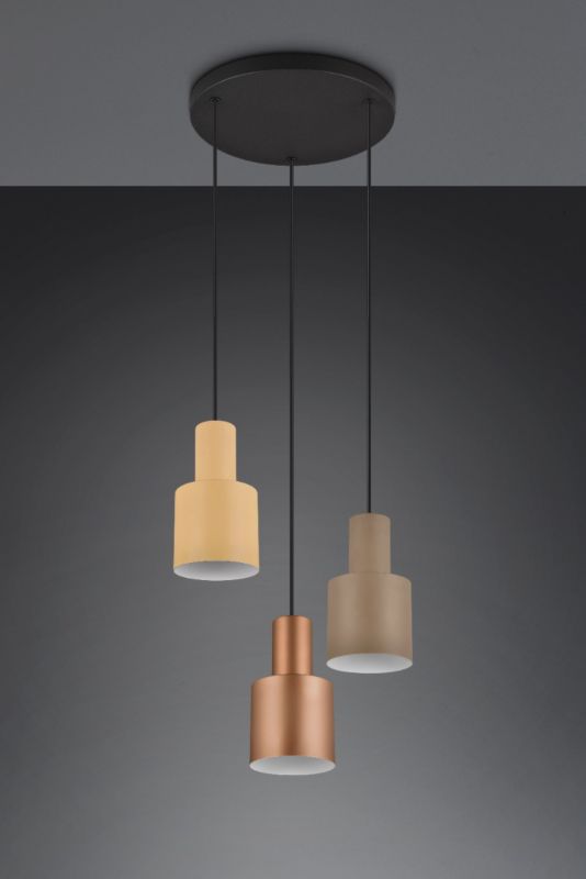 Lampa wisząca Trio AGUDO brązowa-odcienie brązu 3xE27x40W IP20 wym:150x37x37cm - 1 szt.