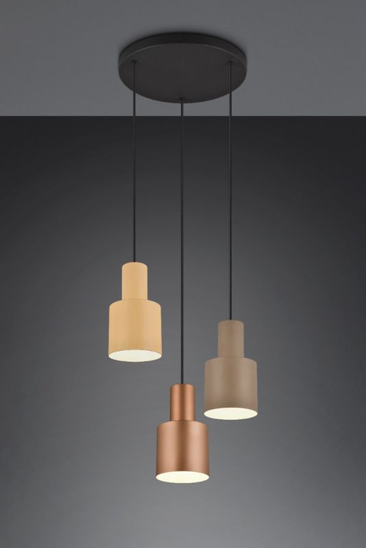 Lampa wisząca Trio AGUDO brązowa-odcienie brązu 3xE27x40W IP20 wym:150x37x37cm - 1 szt.