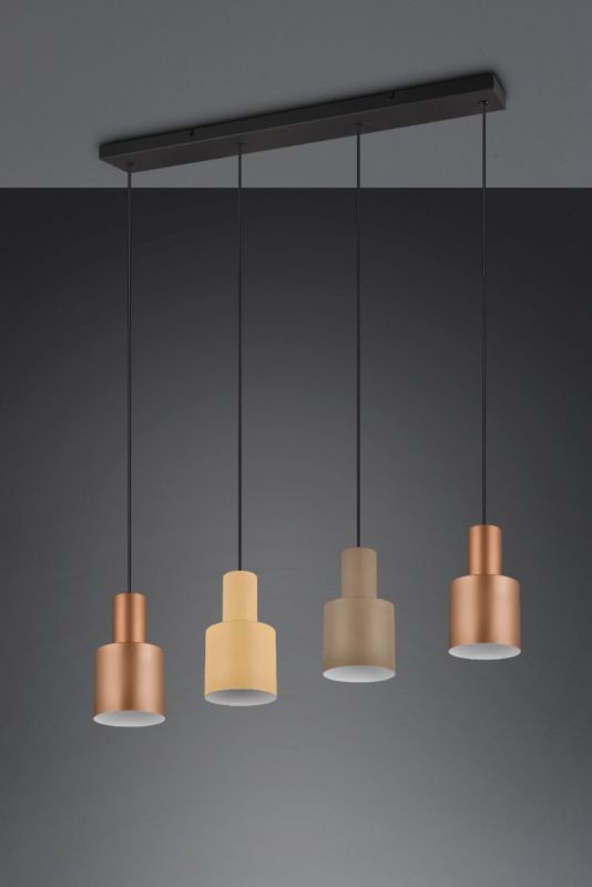 Lampa wisząca Trio AGUDO brązowa-odcienie brązu 4xE27x40W IP20 wym:150x87x12cm - 1 szt.
