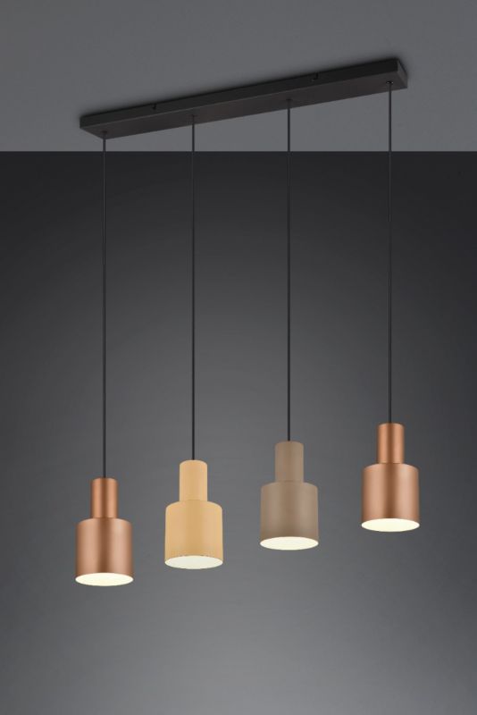Lampa wisząca Trio AGUDO brązowa-odcienie brązu 4xE27x40W IP20 wym:150x87x12cm - 1 szt.