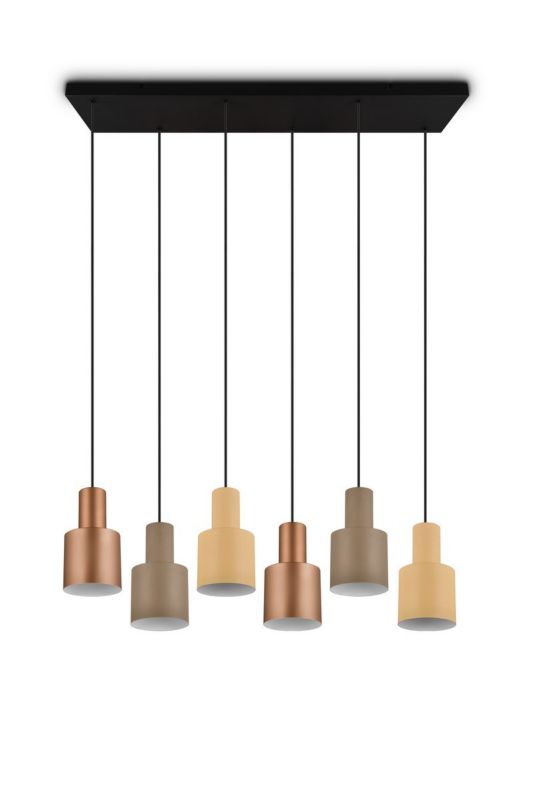 Lampa wisząca Trio AGUDO brązowa-odcienie brązu 6xE27x40W IP20 wym:150x85x27cm - 1 szt.