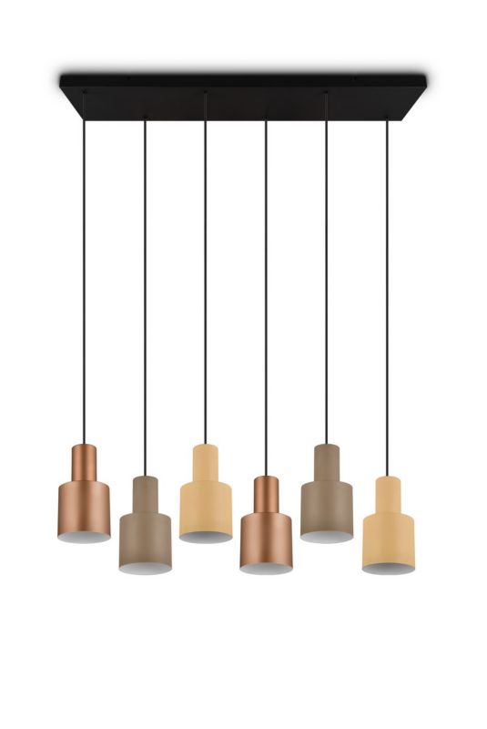 Lampa wisząca Trio AGUDO brązowa-odcienie brązu 6xE27x40W IP20 wym:150x85x27cm - 1 szt.