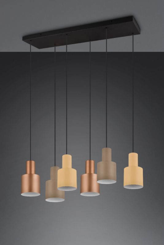 Lampa wisząca Trio AGUDO brązowa-odcienie brązu 6xE27x40W IP20 wym:150x85x27cm - 1 szt.