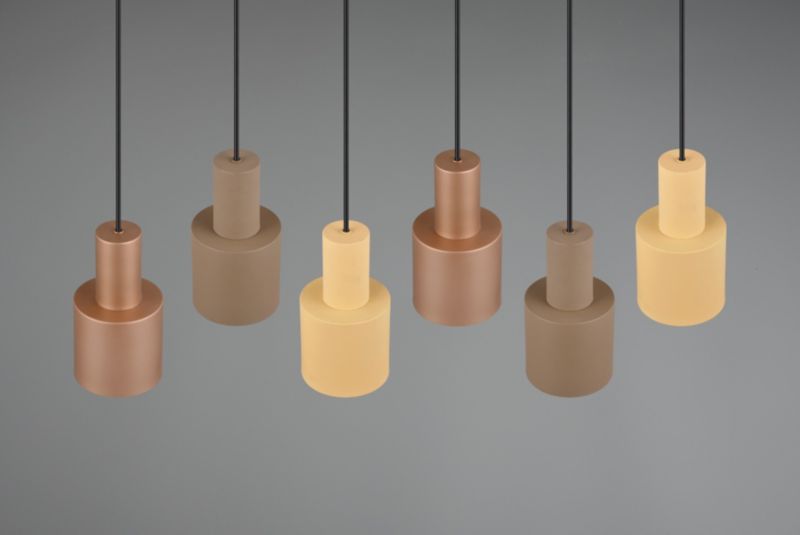 Lampa wisząca Trio AGUDO brązowa-odcienie brązu 6xE27x40W IP20 wym:150x85x27cm - 1 szt.
