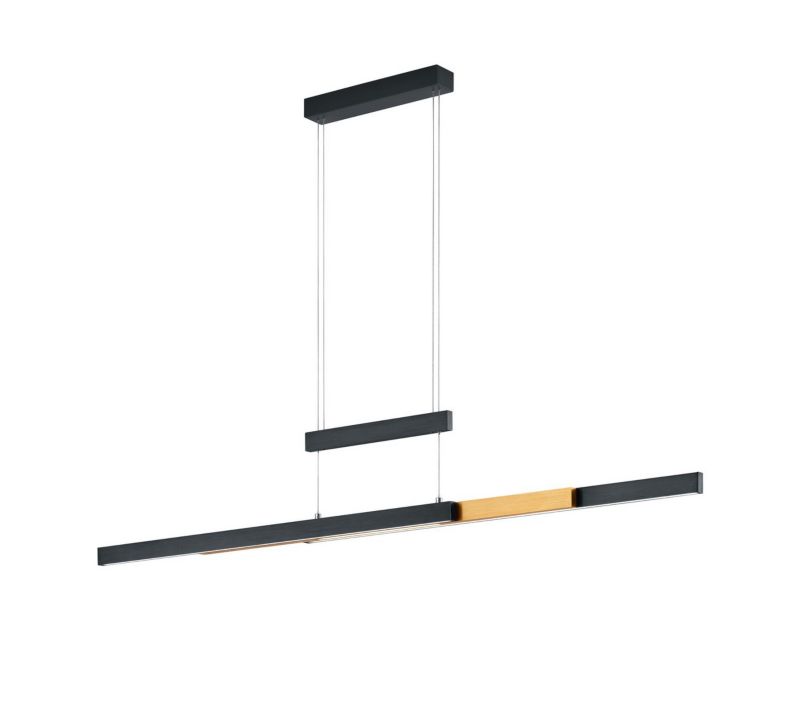 Lampa wisząca Trio AVERON czarna-jasne drewno LED 45W 2700-5000K 6300lm IP20 - 1 szt.