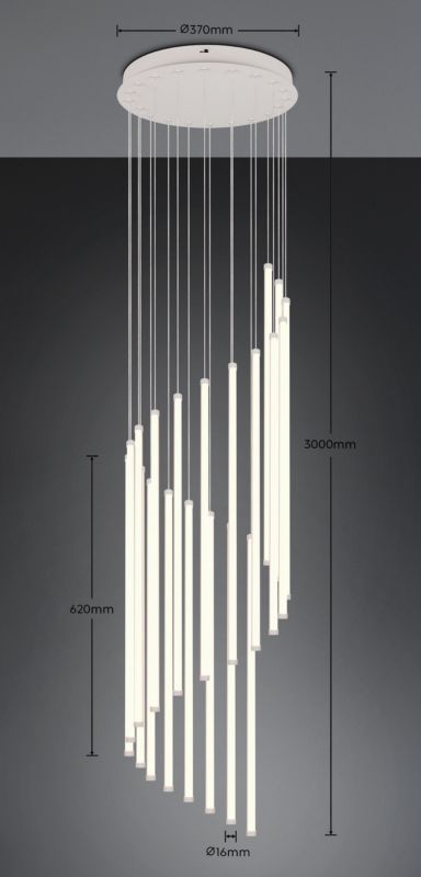 Lampa wisząca Trio BAXTER szara LED 70W 2300/3000/4000K 1306lm IP20 - 1 szt.