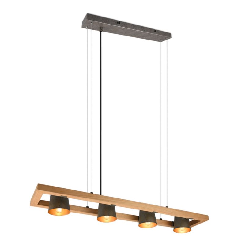 Lampa wisząca Trio Bell jasne drewno-nikiel antyczny wym: 150 x 100 x 21 cm 4xE14 x  1 szt.