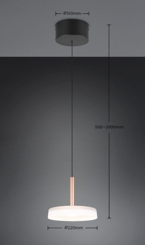 Lampa wisząca Trio Celeste 7381 odcienie brązo-czarna nowoczesna wbudowany LED 10W 1 szt.