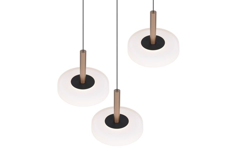 Lampa wisząca Trio Celeste 7398 odcienie brązo-czarna nowoczesna wbudowany LED 7W 1 szt.