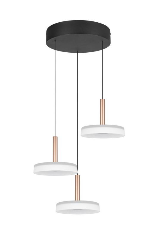 Lampa wisząca Trio Celeste 7398 odcienie brązo-czarna nowoczesna wbudowany LED 7W 1 szt.