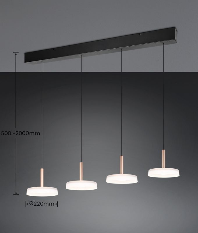 Lampa wisząca Trio Celeste 7404 odcienie brązo-czarna nowoczesna wbudowany LED 7W 1 szt.