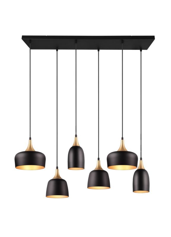 Lampa wisząca Trio CHIRAZ czarna 6xE27x25W IP20 wym:150x90,5x32,5cm - 1 szt.