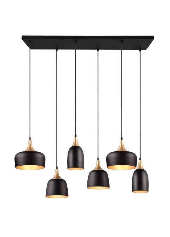 Lampa wisząca Trio CHIRAZ czarna 6xE27x25W IP20 wym:150x90,5x32,5cm - 1 szt.