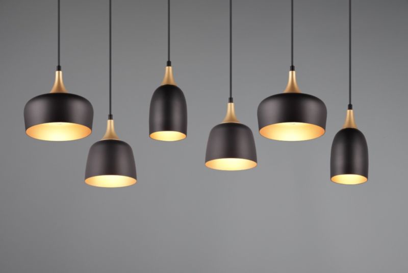 Lampa wisząca Trio CHIRAZ czarna 6xE27x25W IP20 wym:150x90,5x32,5cm - 1 szt.