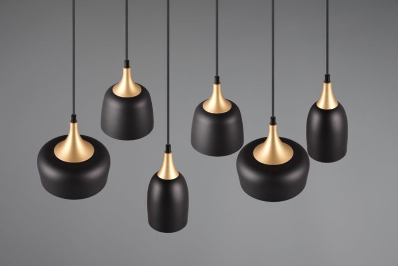Lampa wisząca Trio CHIRAZ czarna 6xE27x25W IP20 wym:150x90,5x32,5cm - 1 szt.
