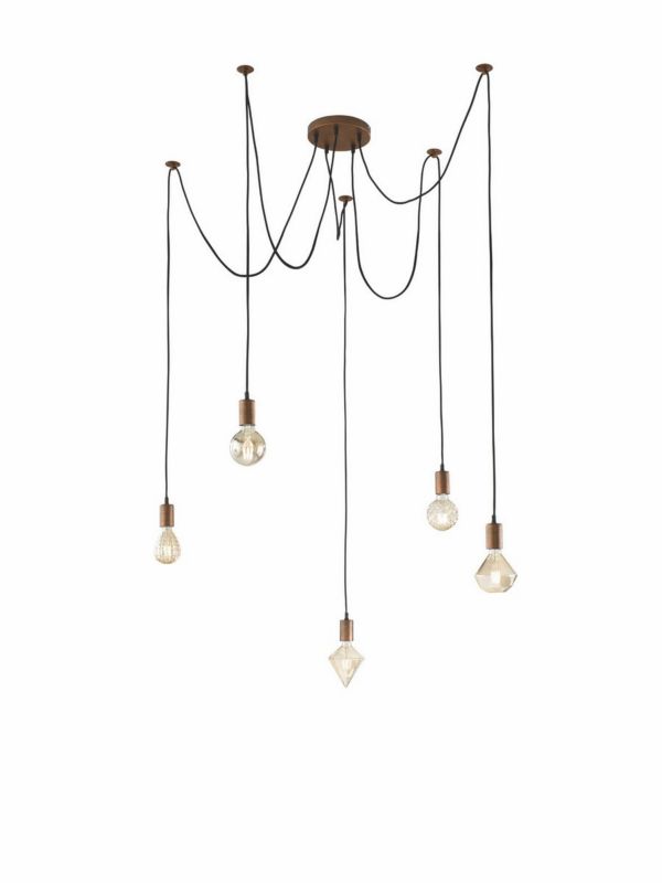 Lampa wisząca Trio Cord miedziana wym: 150 x 18 x 18 cm 5xE27 x  1 szt.