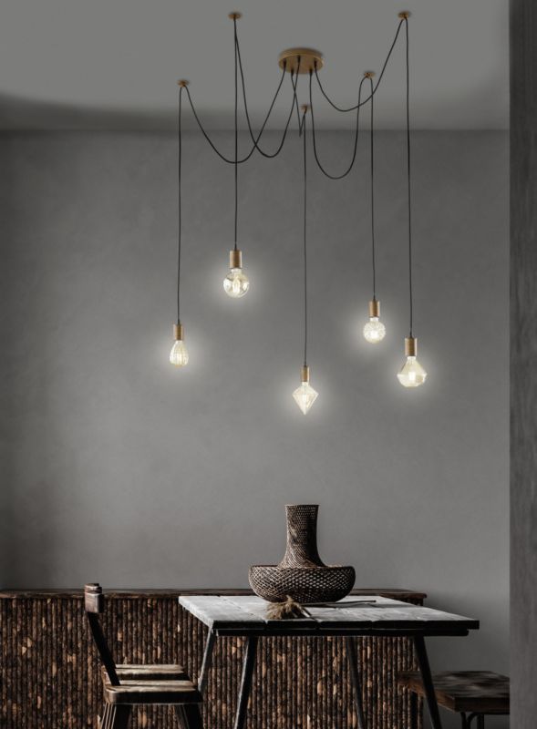 Lampa wisząca Trio Cord miedziana wym: 150 x 18 x 18 cm 5xE27 x  1 szt.