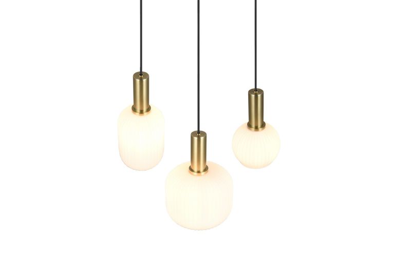 Lampa wisząca Trio Diva 4503 czarno-biała-złota nad stół 3xE27 x 1 szt.