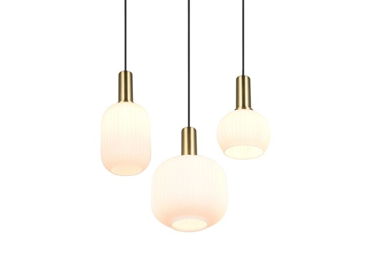 Lampa wisząca Trio Diva 4503 czarno-biała-złota nad stół 3xE27 x 1 szt.