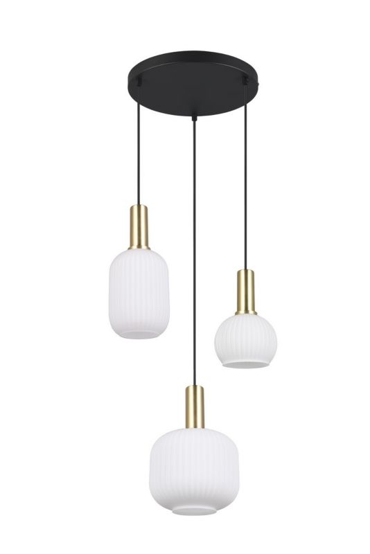 Lampa wisząca Trio Diva 4503 czarno-biała-złota nad stół 3xE27 x 1 szt.