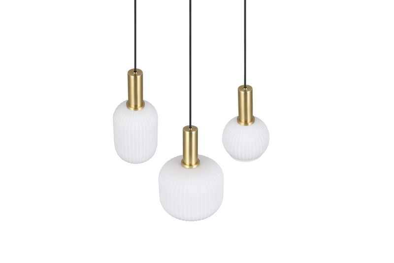 Lampa wisząca Trio Diva 4503 czarno-biała-złota nad stół 3xE27 x 1 szt.