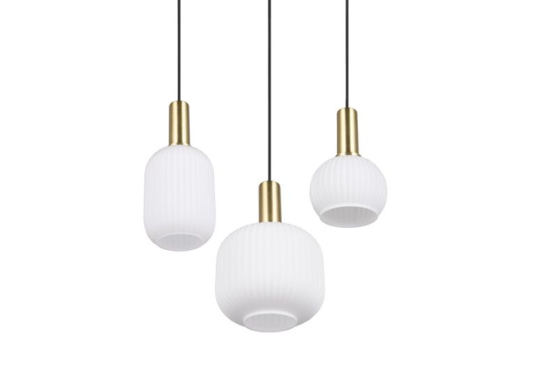 Lampa wisząca Trio Diva 4503 czarno-biała-złota nad stół 3xE27 x 1 szt.