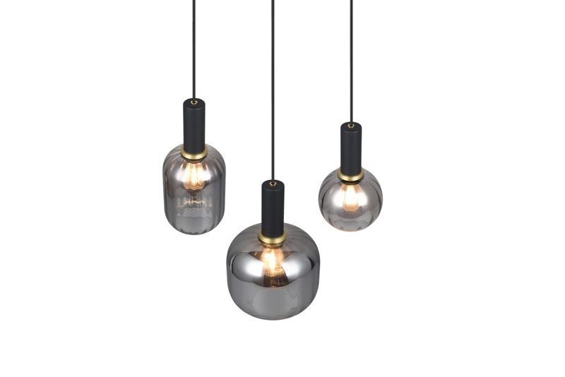 Lampa wisząca Trio Diva 4565 czarna-chromowana nad stół 3xE27 x 1 szt.